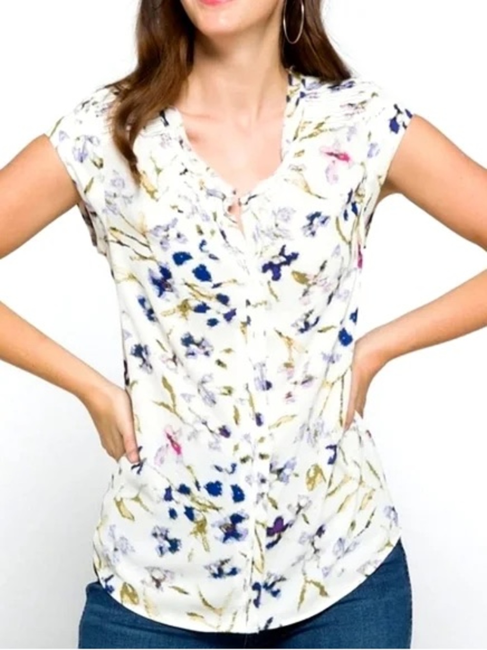 Daniel Rainn Bernal Split Neck Blouse